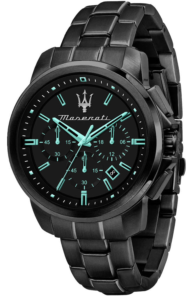 Maserati Successo Aqua Edition Black Dial Stainless Steel Strap Watch For Men - R8873644003 Watches Maserati   