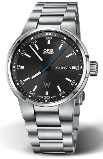 Oris Williams Day Date Black Dial Silver Steel Strap Watch For Men - 0173577404154-0782450S