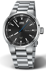 Oris Williams Day Date Black Dial Silver Steel Strap Watch For Men - 0173577404154-0782450S