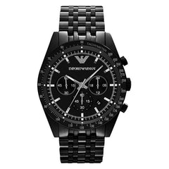 Emporio Armani Tazio Chronograph Black Dial Stainless Steel Strap Watch For Men - AR5989 Watches Emporio Armani   