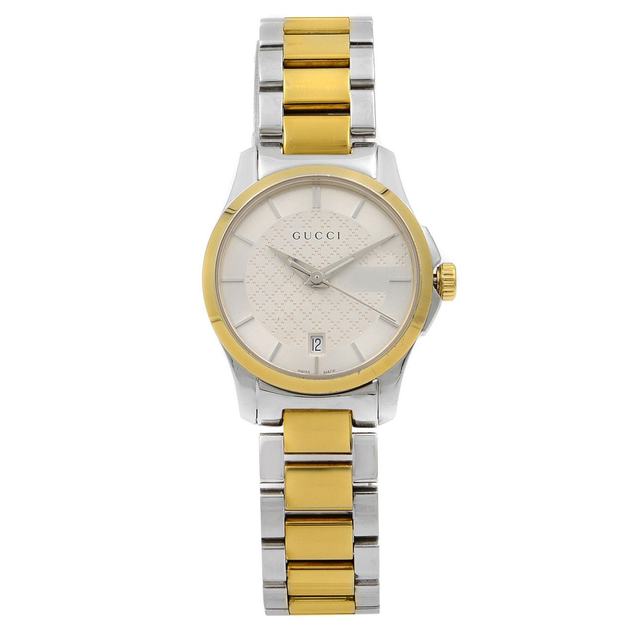 Gucci G Timeless Silver Dial Two Tone Steel Strap Watch For Women - YA126563 Watches Gucci   