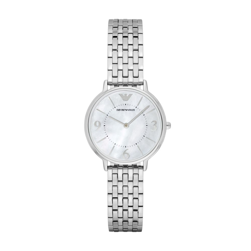 Emporio Armani Mother of Pearl Dial Silver Stainless Steel Watch For Women - AR2507 Watches Emporio Armani   