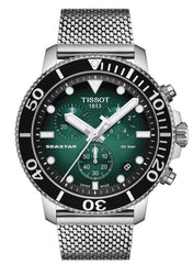 Tissot Seaster 1000 Chronograph Green Dial Silver Mesh Bracelet Watch For Men - T120.417.11.091.00 Watches Tissot   