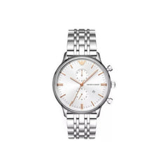 Emporio Armani Chonograph SIlver Dial Silver  Stainless Steel Watch For Men - AR1933 Watches Emporio Armani   