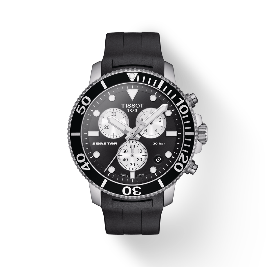 Tissot Seaster 1000 Chronograph Black Dial Black Rubber Strap Watch For Men - T120.417.17.051.00 Watches Tissot   