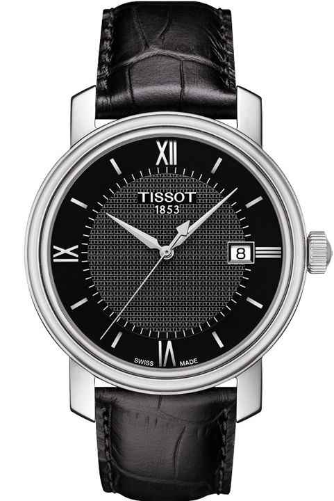 Tissot T Classic Bridgeport Black Dial Leather Strap Watch For Men - T097.410.16.058.00 Watches Tissot   