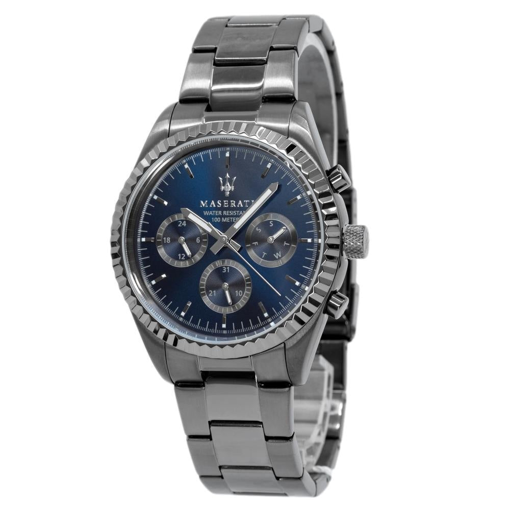 Maserati Competizione Blue Dial Stainless Steel Grey Strap Watch For Men - R8853100019 Watches Maserati   