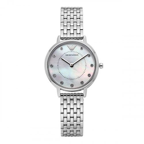 Emporio Armani Kappa Mother of Pearl Dial Silver Mesh Bracelet Watch For Women - AR2511 Watches Emporio Armani   