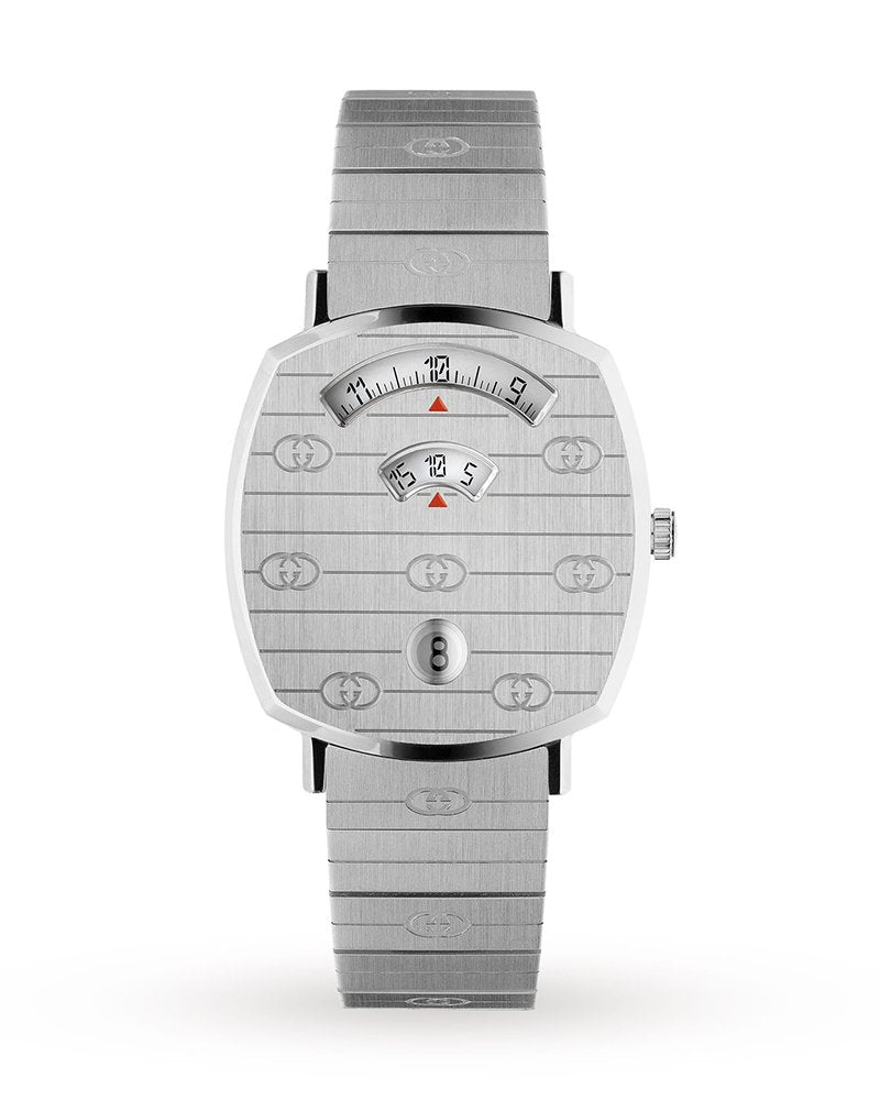 Gucci Grip Silver Dial Silver Steel Strap Watch For Women - YA157401 Watches Gucci   