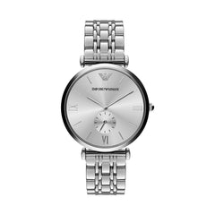 Emporio Armani Classic Silver Dial Stainless Steel Watch For Men - AR1819 Watches Emporio Armani   