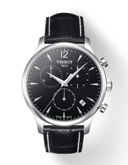 Tissot T Classic Tradition Black Dial Black Leather Strap Watch For Men - T063.617.16.057.00 Watches Tissot   