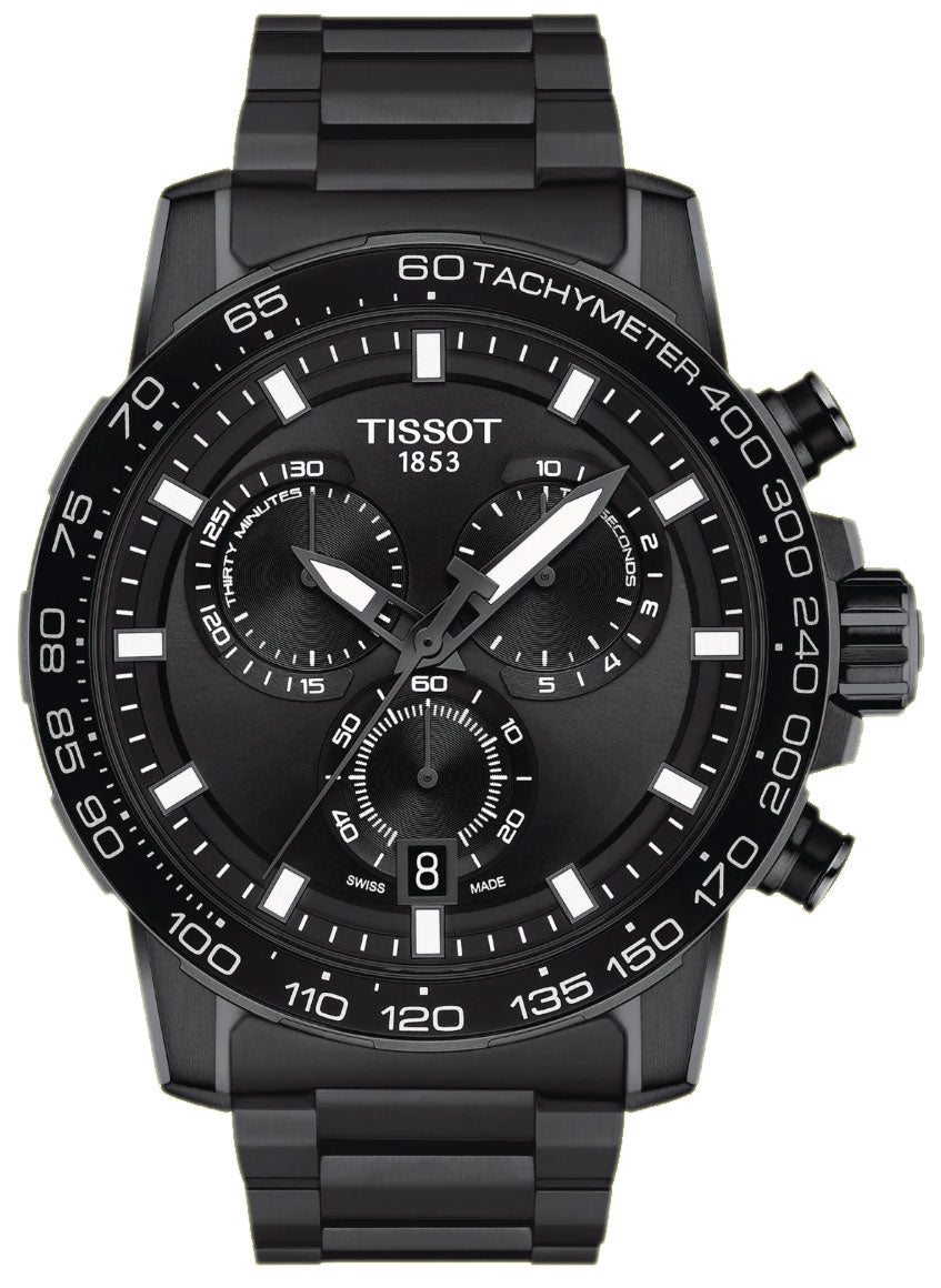 Tissot Supersport Chrono Black Dial Steel Strap Watch For Men - T125.617.33.051.00 Watches Tissot   