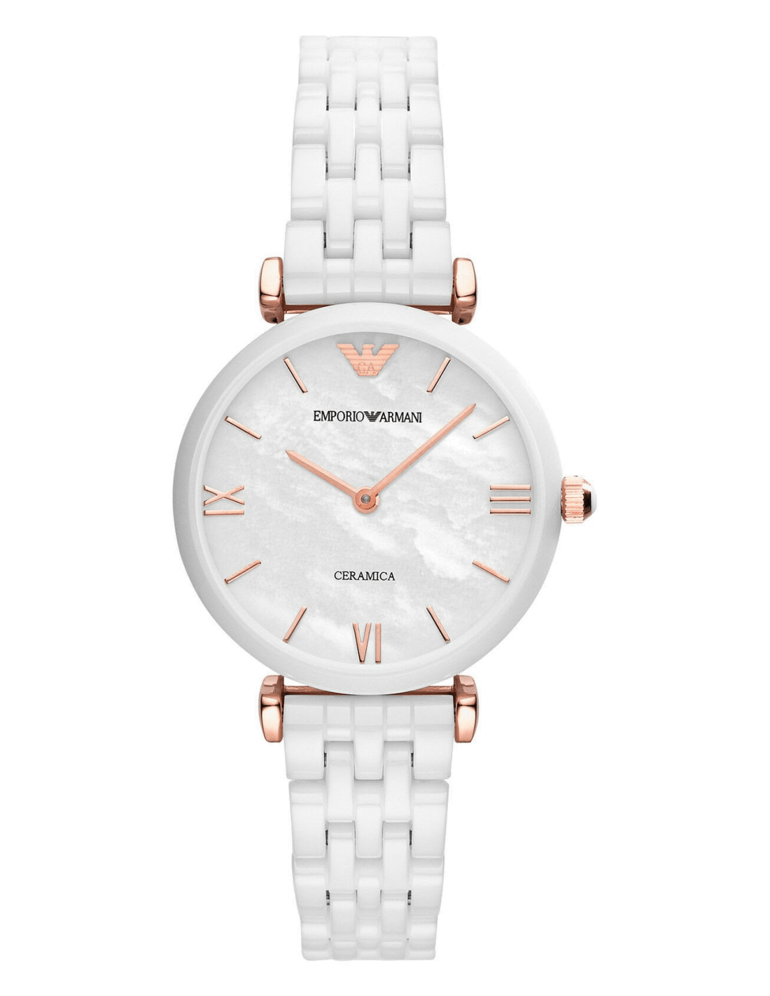 Emporio Armani Ceramica Mother of Pearl Dial White Ceramic Strap Watch For Women - AR1486 Watches Emporio Armani   