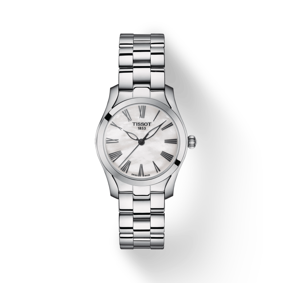 Tissot T Wave T Lady Mother of Pearl Dial Silver Steel Strap Watch For Women - T112.210.11.113.00 Watches Tissot   