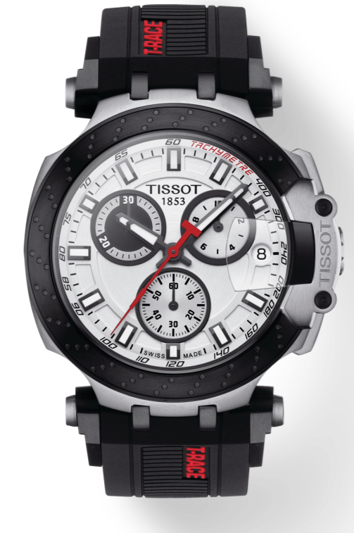 Tissot T Race Chronograph White Dial Black Silicon Strap Watch For Men - T115.417.27.011.00 Watches Tissot   