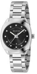 Gucci GG2570 Diamonds Black Dial Silver Steel Strap Watch For Women - YA142503 Watches Gucci   