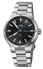 Oris TT1 Day Date Black Dial Silver Steel Strap Watch For Men - 0173577524154-0782408