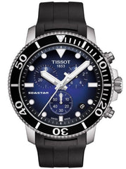 Tissot Seastar 1000 Chronograph Blue Dial Black Rubber Strap Watch For Men - T120.417.17.041.00 Watches Tissot   