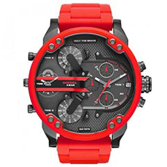 Diesel Mr Daddy 2.0 Black Dial Red Stainless Steel Watch For Men - DZ7370 Watches Diesel   