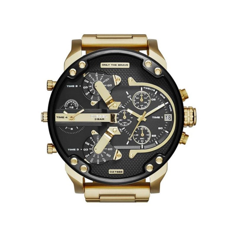 Diesel Mr Daddy 2.0 Black Dial Gold Stainless Steel Watch For Men - DZ7333 Watches Diesel   
