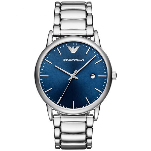 Emporio Armani Luigi Blue Dial Silver Stainless Steel Watch For Men - AR11089 Watches Emporio Armani   