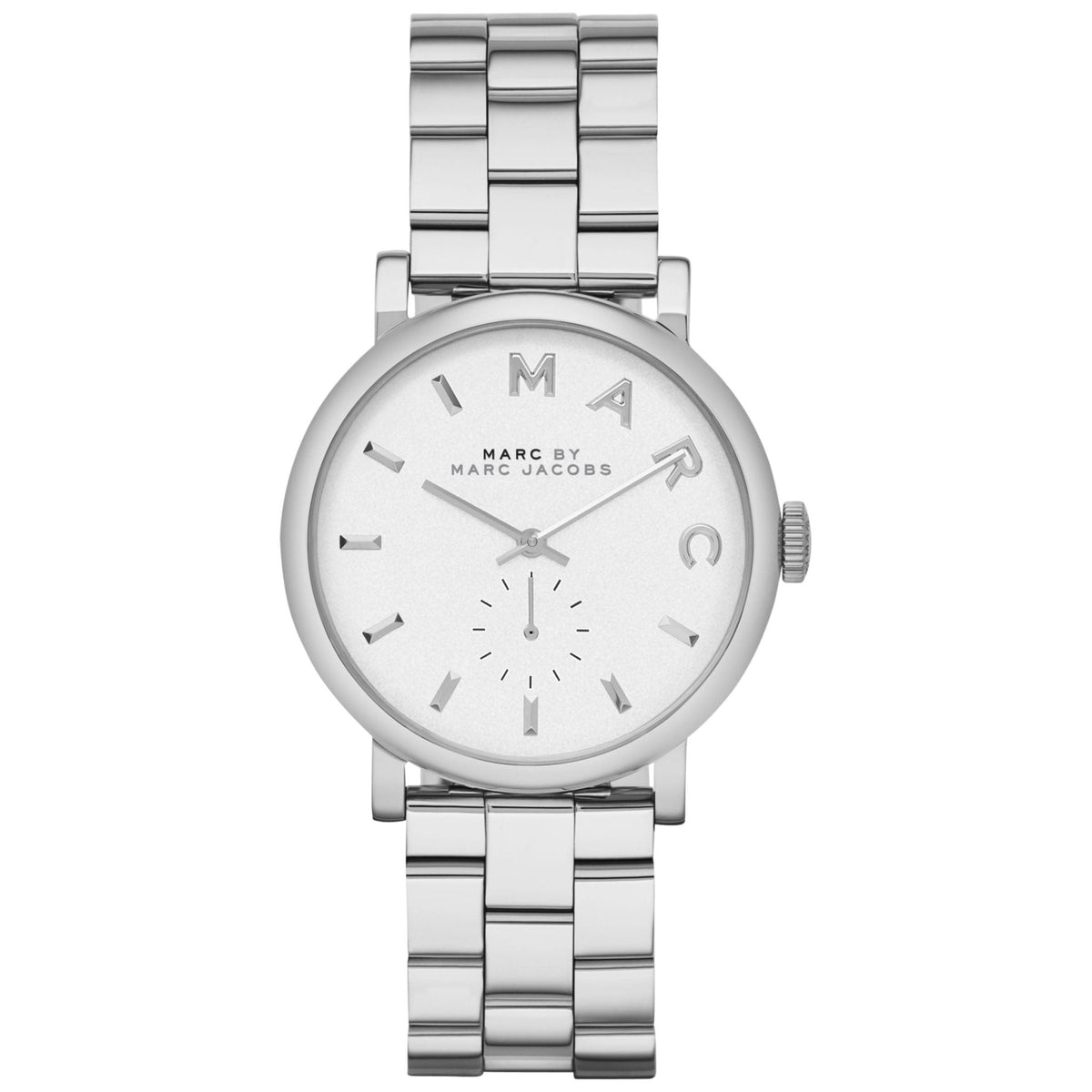 Marc Jacobs Baker White Dial Silver Stainless Steel Strap Watch for Women - MBM3242 Watches Marc Jacobs   