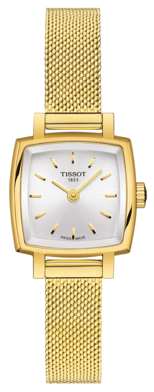 Tissot Lovely Square Gold Mesh Bracelet Watch For Women - T058.109.33.031.00 Watches Tissot   