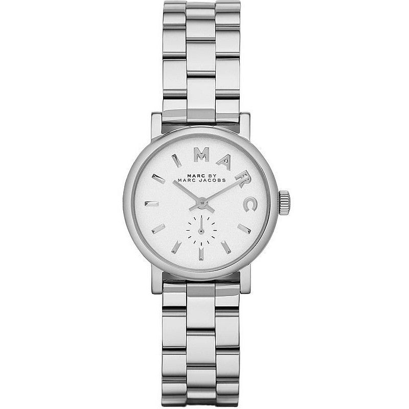 Marc Jacobs Baker White Dial Silver Stainless Steel Strap Watch for Women - MBM3246 Watches Marc Jacobs   