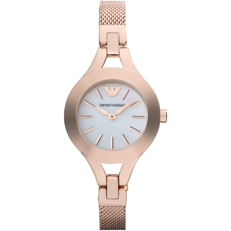 Emporio Armani Chiara Analog White Dial Rose Gold Stainless Steel Strap Watch For Women - AR7329 Watches Emporio Armani   