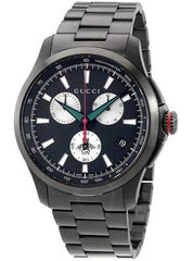 Gucci G-Timeless Chronograph Black Dial Black Steel Strap Watch For Men - YA126268 Watches Gucci   