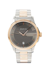 Gucci G Timeless Grey Dial Two Tone Steel Strap Watch For Men - YA126446 Watches Gucci   