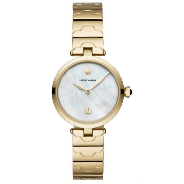 Emporio Armani Arianna Mother of Pearl Dial Gold Stainless Steel Watch For Women - AR11198 Watches Emporio Armani   