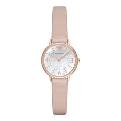 Emporio Armani Kappa White Mother of Pearl Dial Pink Strap Watch For Women - AR2512 Watches Emporio Armani   