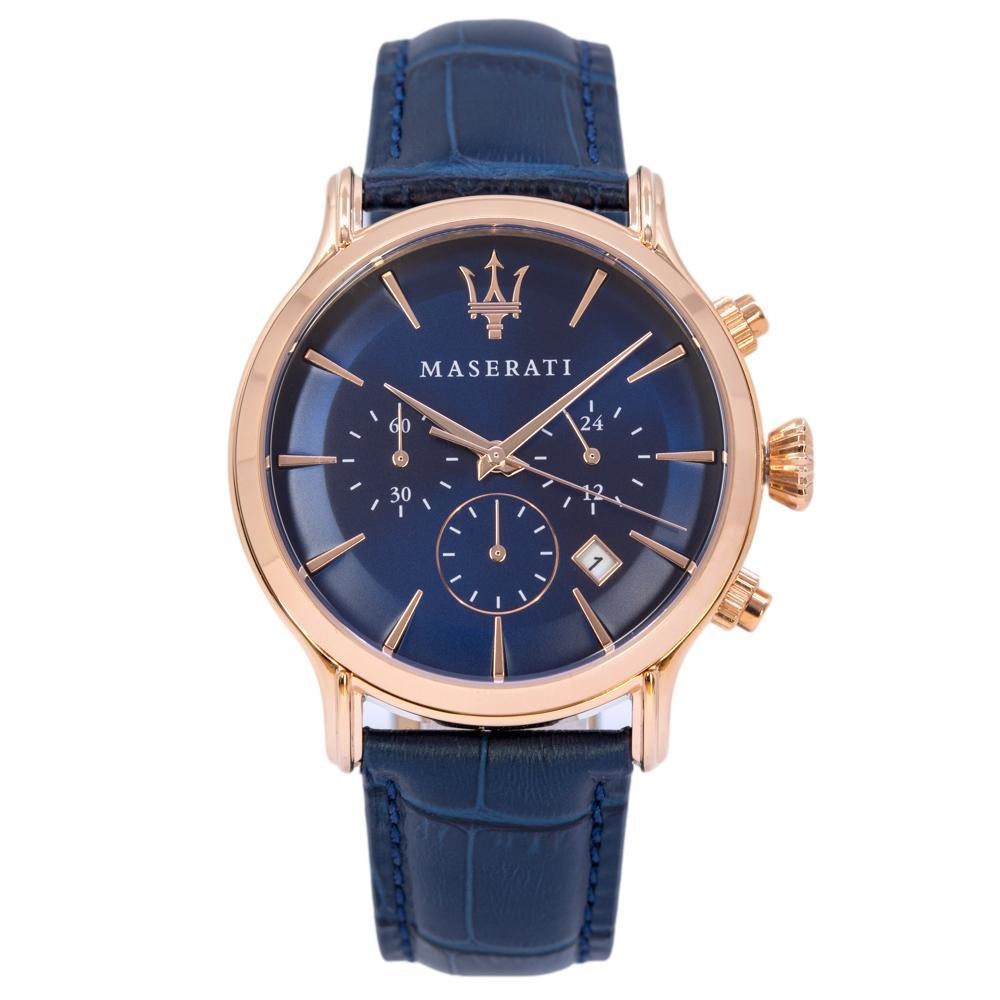 Maserati Epoca Blue Dial Leather Blue Strap Watch For Men - R8871618007 Watches Maserati   