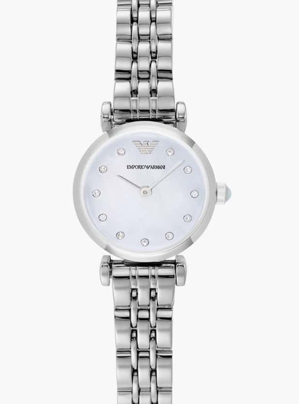 Emporio Armani Gianni Blue Dial Silver Stainless Steel Watch For Women - AR1961 Watches Emporio Armani   