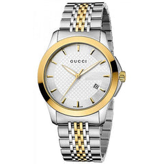 Gucci G Timeless Silver Dial Two Tone Steel Strap Watch For Women - YA126511 Watches Gucci   