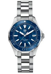 Tag Heuer Aquaracer 35mm  Blue Ceramic Dial Silver Steel Strap Watch for Women - WAY131S.BA0748 Watches Tag Heuer   