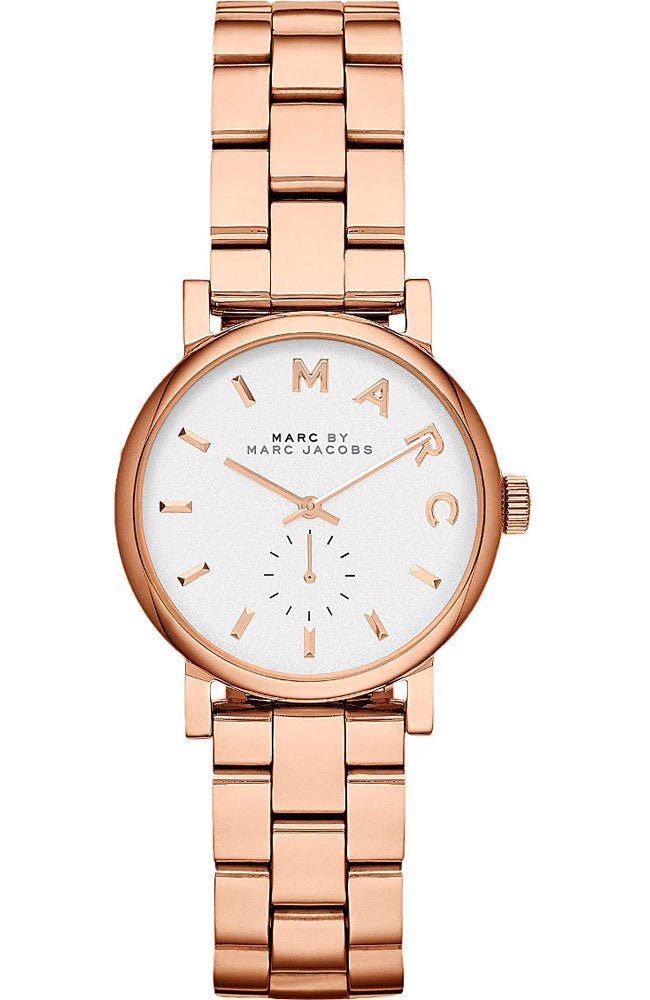 Marc Jacobs Baker White Dial Rose Gold Stainless Steel Watch for Women - MBM3248 Watches Marc Jacobs   