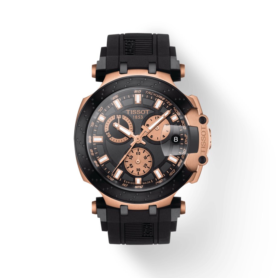 Tissot T Race Quartz Chronograph Black Dial Silicon Strap Watch For Men - T115.417.37.051.00 Watches Tissot   