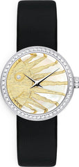 Dior La D De Dior Dior Rose Céleste Diamonds Mother Of Pearl Dial Black Leather Strap Watch For Women - CD04711X1001 0000