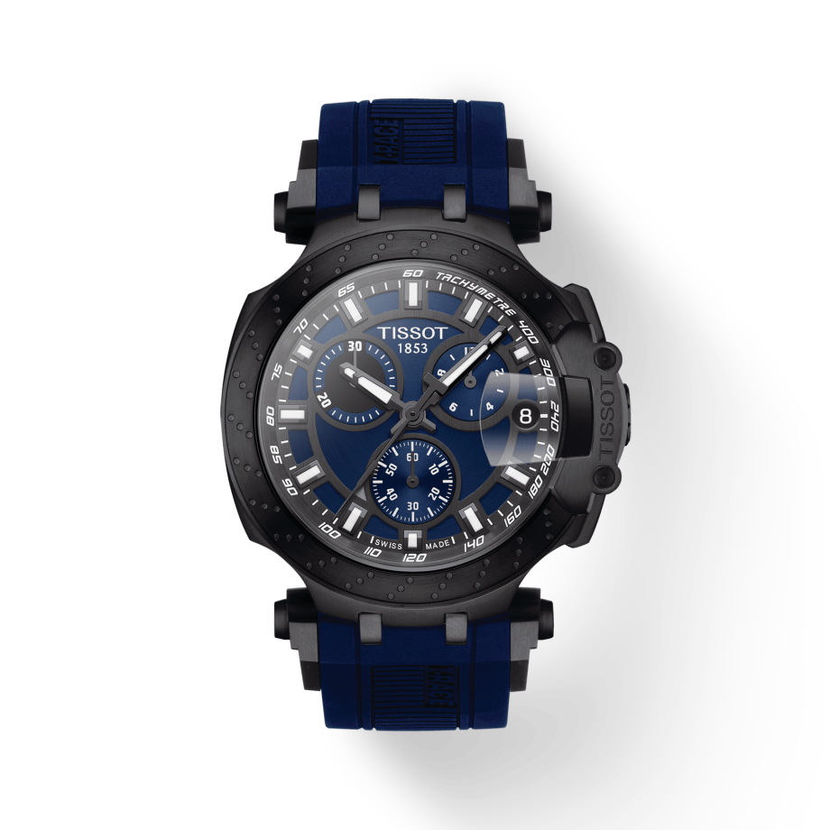 Tissot T Race Chronograph 42mm Blue Dial Blue Silicon Strap Watch For Men - T115.417.37.041.00 Watches Tissot   