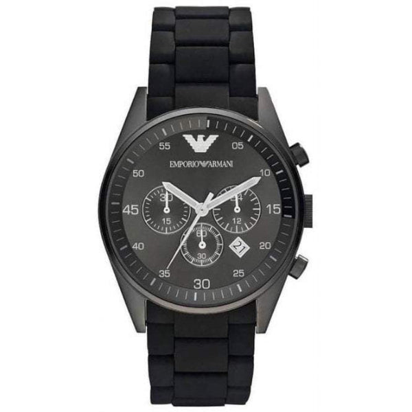 Emporio Armani Sportivo Chronograph Black Dial Black Stainless Steel Watch For Men - AR5889 Watches Emporio Armani   