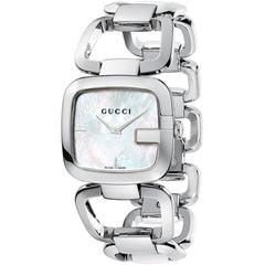 Gucci G-Class Mother of Pearl Dial Silver Steel Strap Watch For Women - YA125404 Watches Gucci   