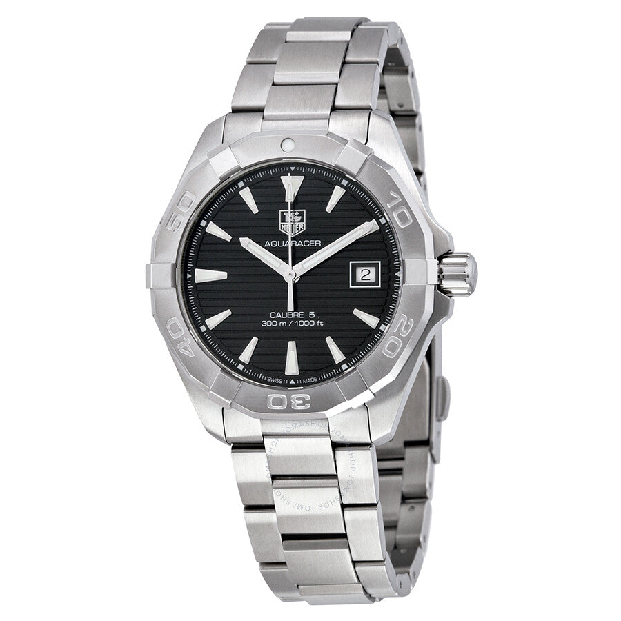 Tag Heuer Aquaracer Automatic 41mm Black Dial Silver Steel Strap Watch for Men - WAY2110.BA0928 Watches Tag Heuer   