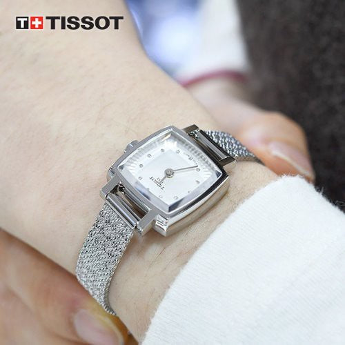 Tissot Lovely Square Silver Dial Silver Mesh Bracelet Watch For Women - T058.109.11.036.00 Watches Tissot   