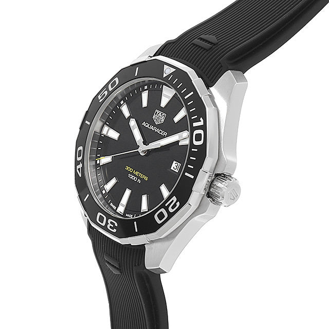 Tag Heuer Aquaracer 40mm Quartz Black Dial Black Rubber Strap Watch for Men -  WAY101A.FT6141 Watches Tag Heuer   