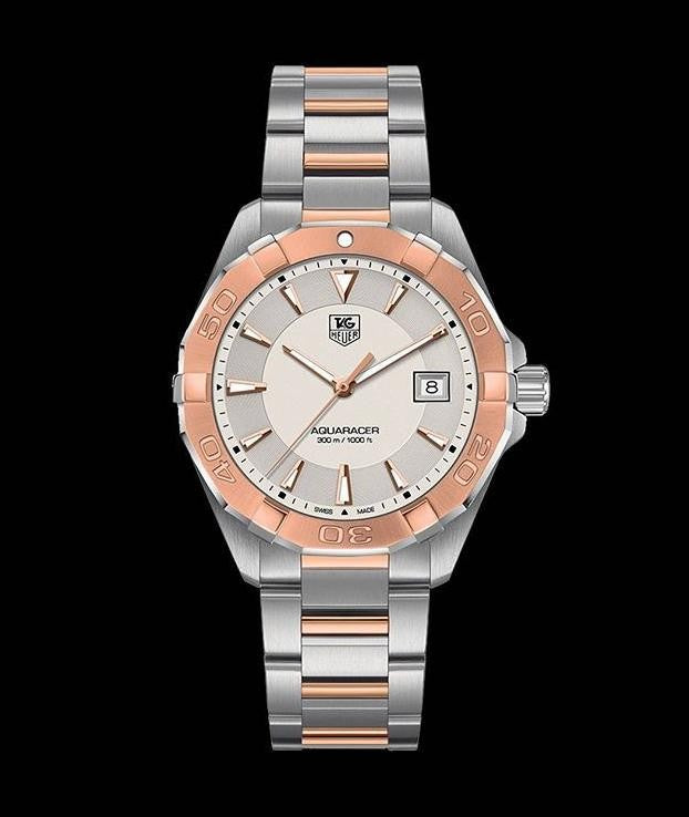 Tag Heuer Aquaracer 41mm Quartz White Dial Silver Strap Watch for Men - WAY1150.BD0911 Watches Tag Heuer   