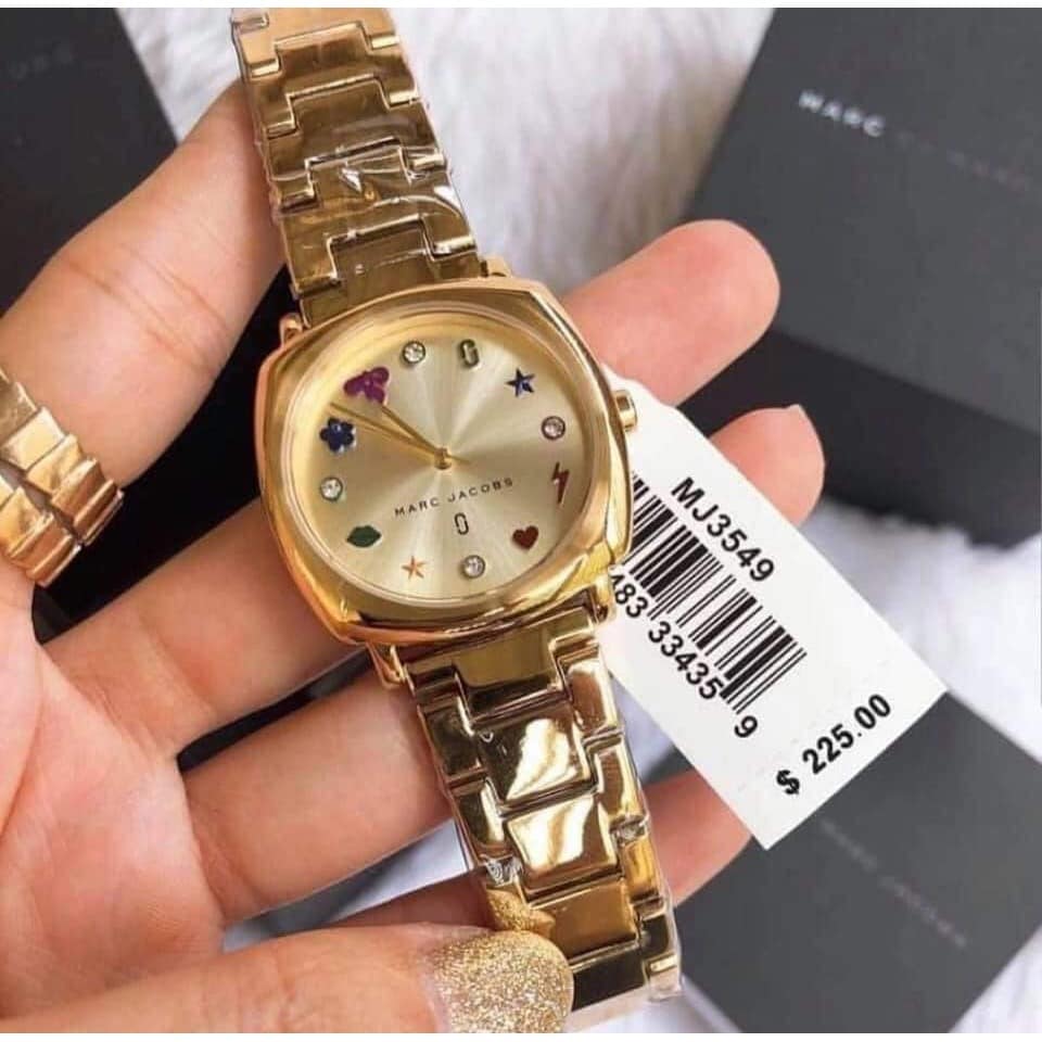 Marc Jacobs Mandy Gold Dial Gold Stainless Steel Strap Watch for Women - MJ3549 Watches Marc Jacobs   