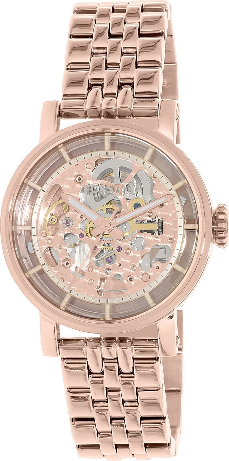 Fossil Boyfriend Automatic Skeleton Rose Gold Dial Rose Gold Steel Strap Watch for Women - ME3065 Watches Fossil   