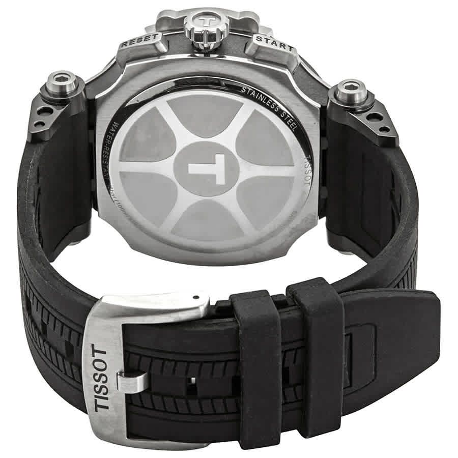 Tissot T Race Chronograph White Dial Black Silicon Strap Watch For Men - T115.417.27.011.00 Watches Tissot   